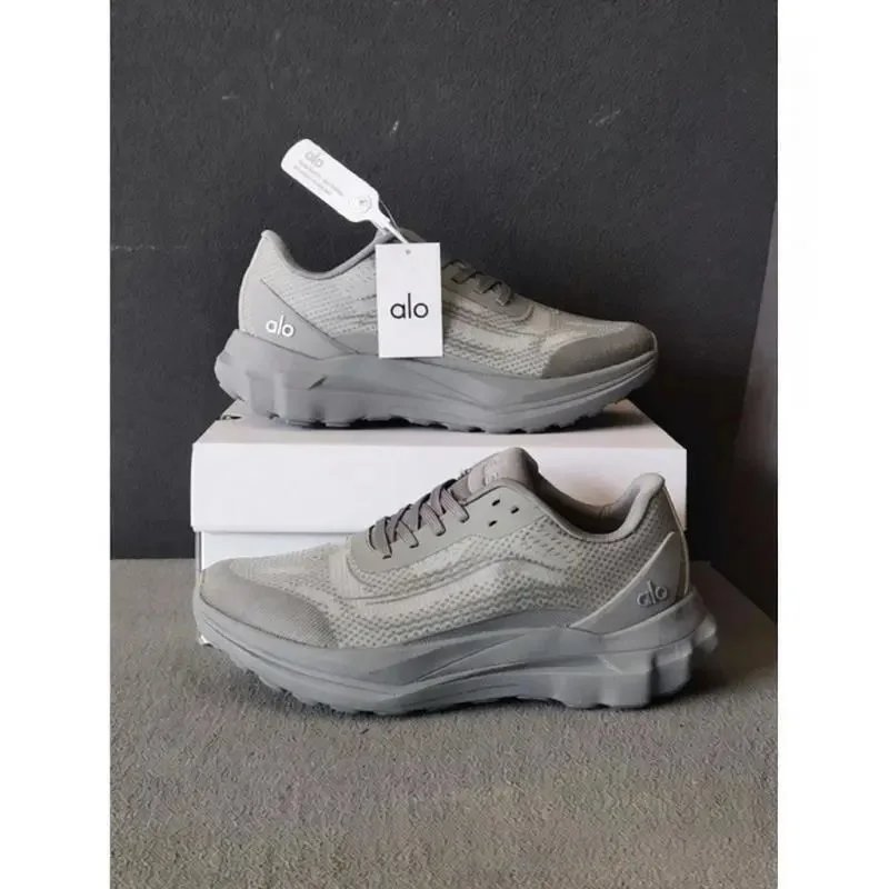 Alo Sneakers Mesh lace-up chunky sole — gray