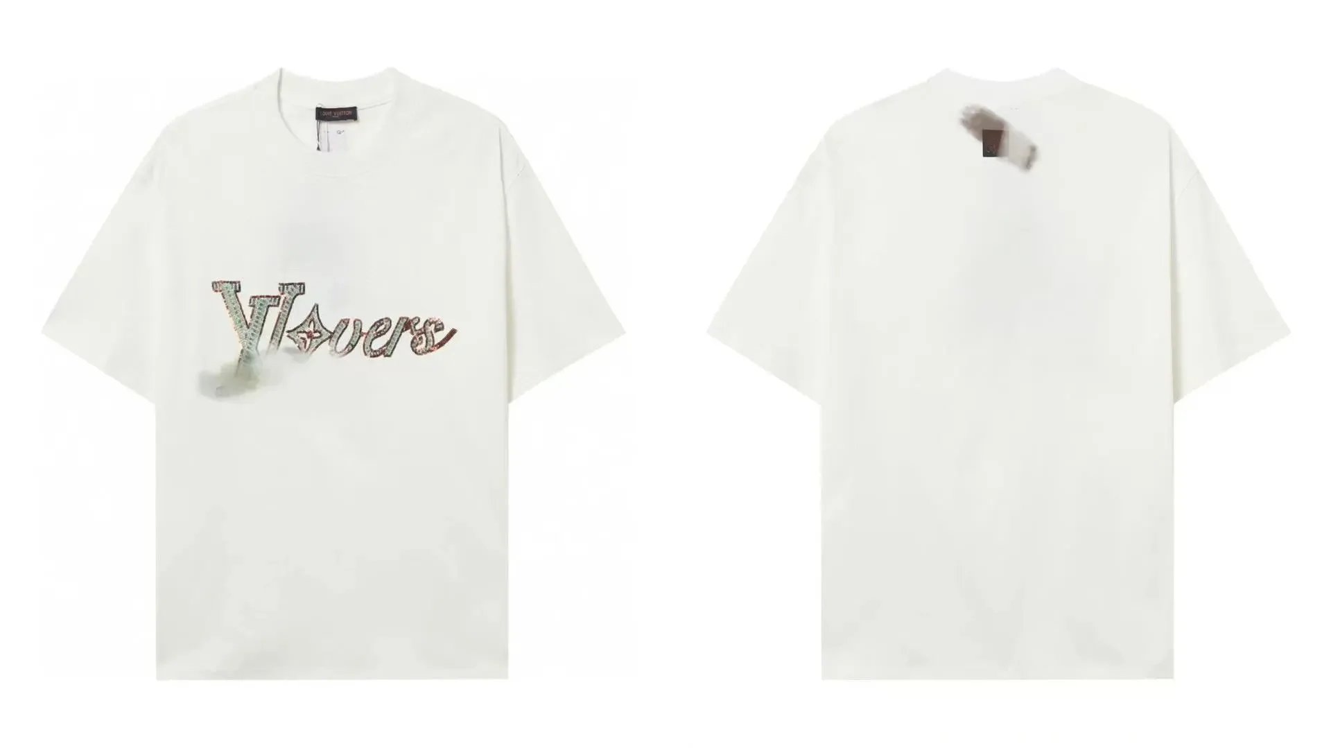Louis Vuitton T-Shirts Short-Sleeve Graphic Logo T-Shirt — White L88