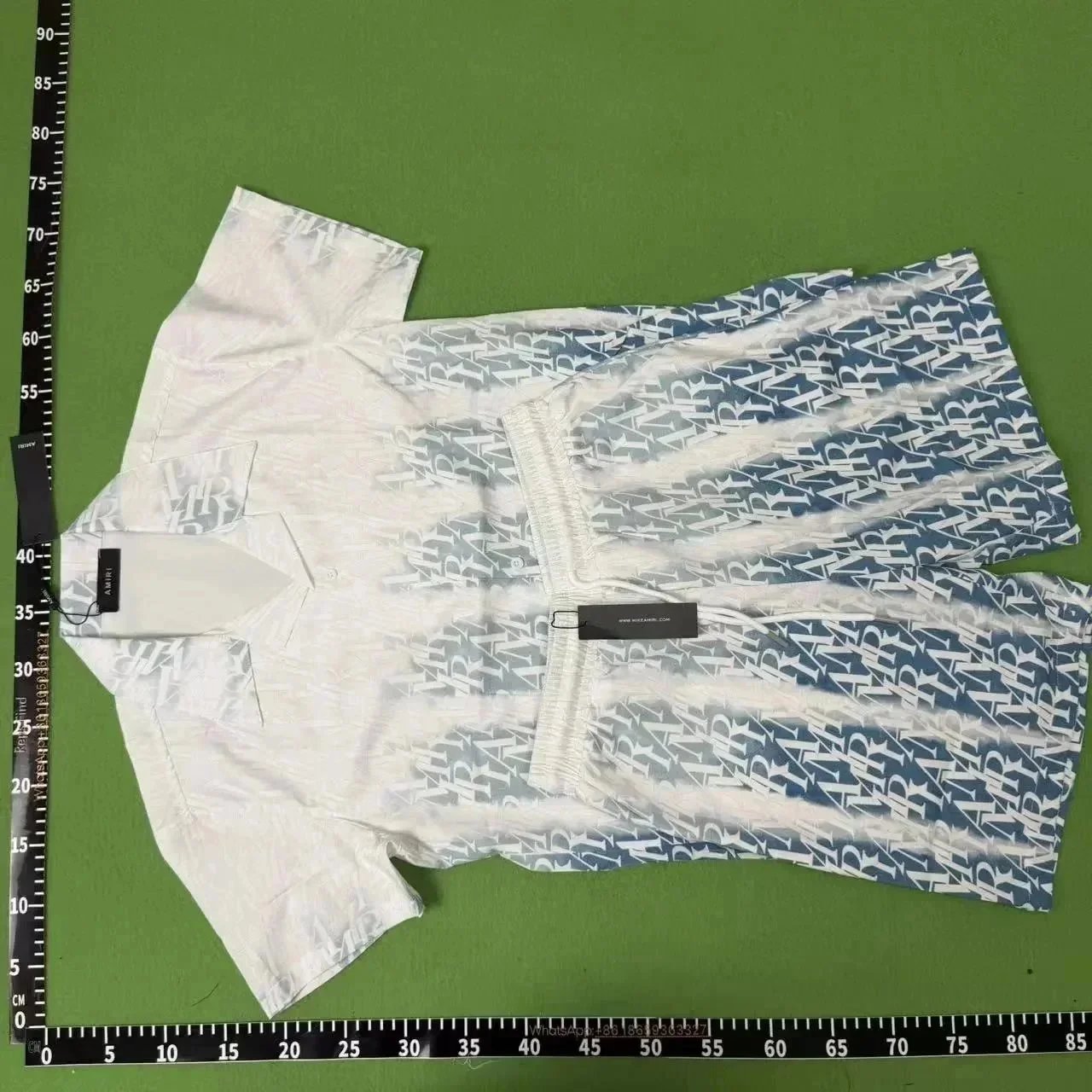Casablanca Matching Sets Short-Sleeve Printed Shirt and Shorts Set — Q277 set in blue