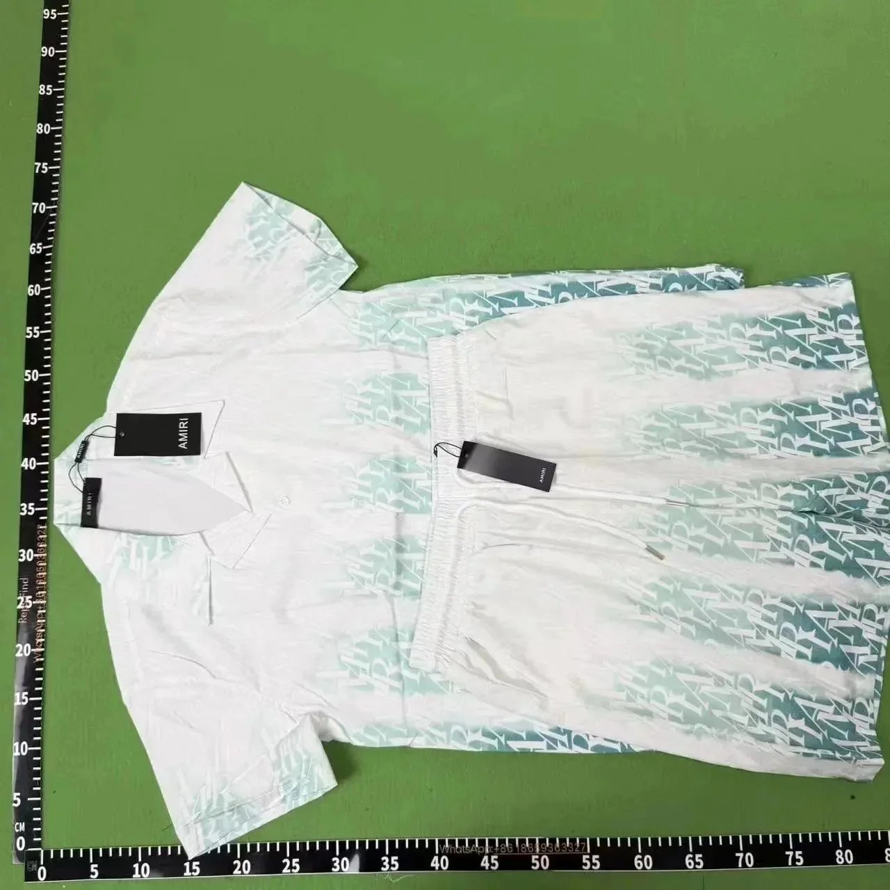 Casablanca Matching Sets Short-Sleeve Printed Shirt and Shorts Set — Q277 set in green