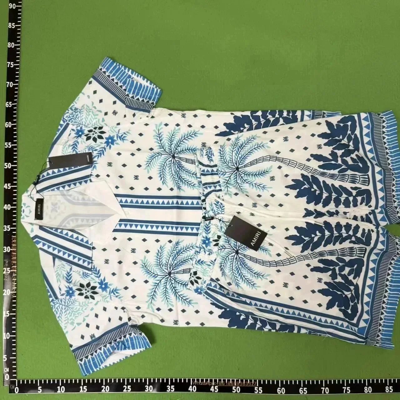 Casablanca Matching Sets Short-Sleeve Printed Shirt and Shorts Set — Q276 set in blue
