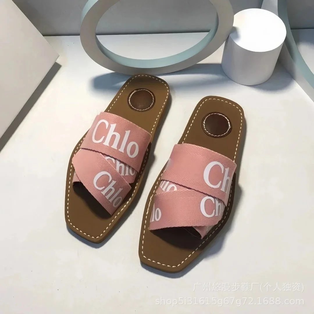 Unbranded Sandals Square-Toe Double-Strap Slide — Pink