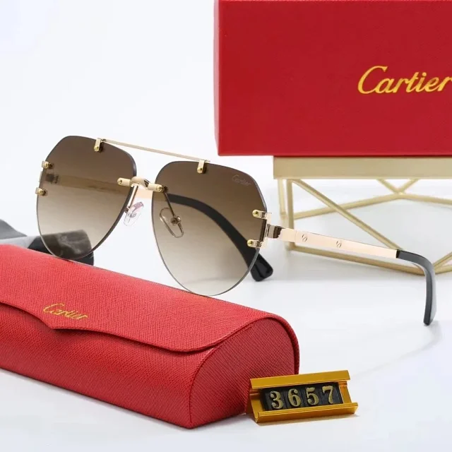 Cartier Eyewear 2783 Rimless Geometric Sunglasses product detail image 10