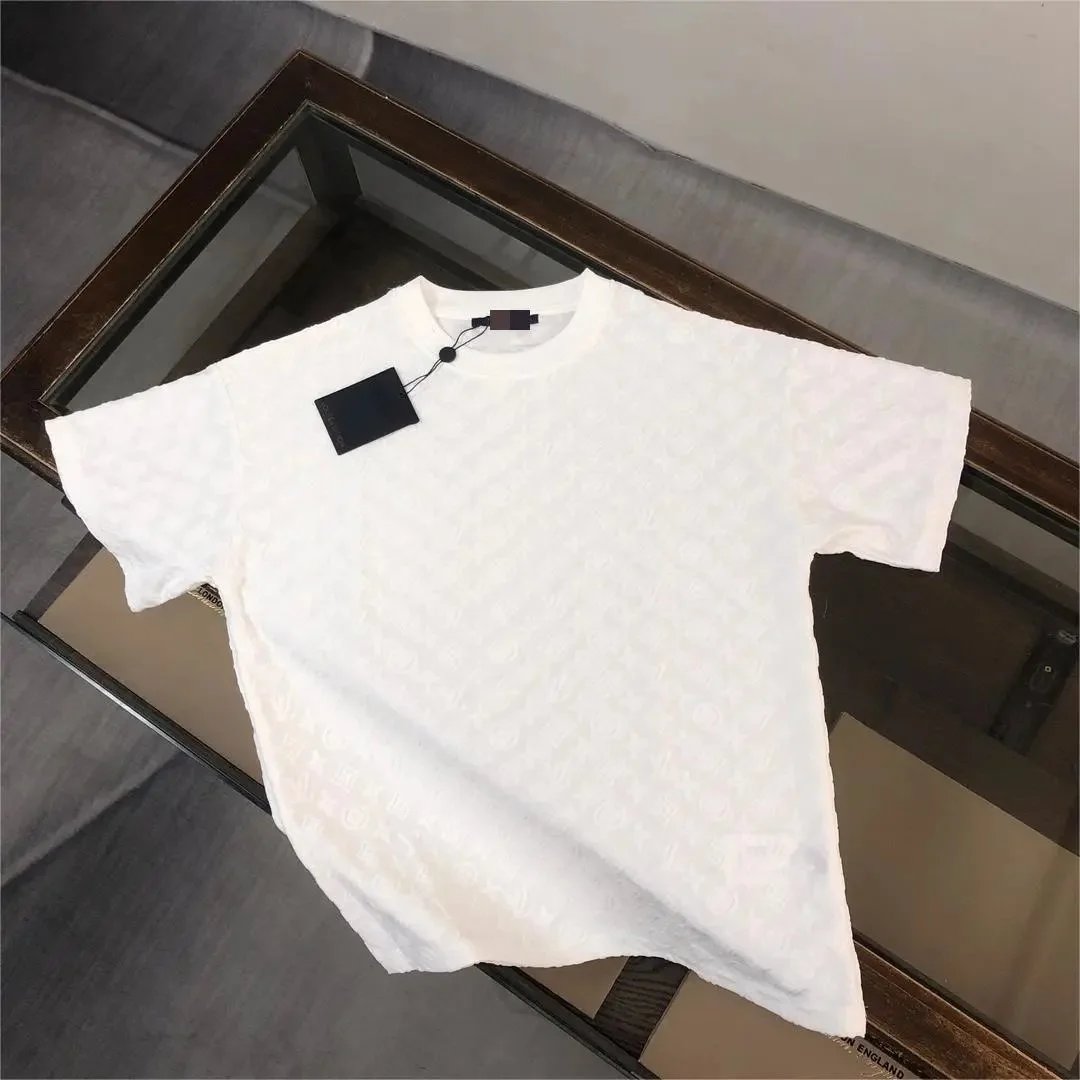 Dior T-Shirts Oblique Monogram Terry T-Shirt — V03 White