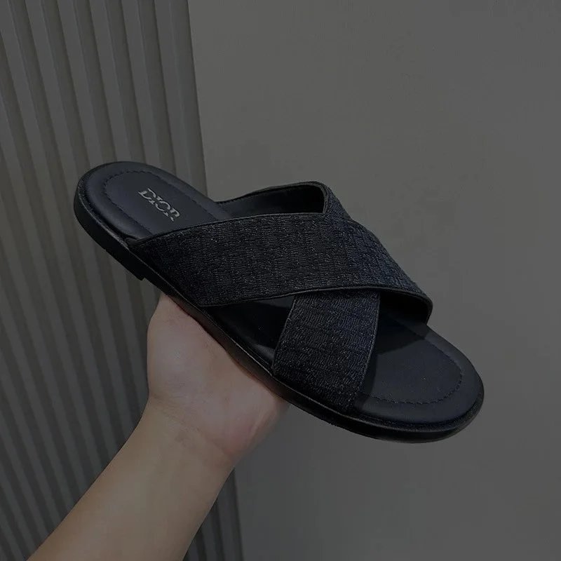 Calvin Klein Slippers Geometric cutout slide — D-Black small letters