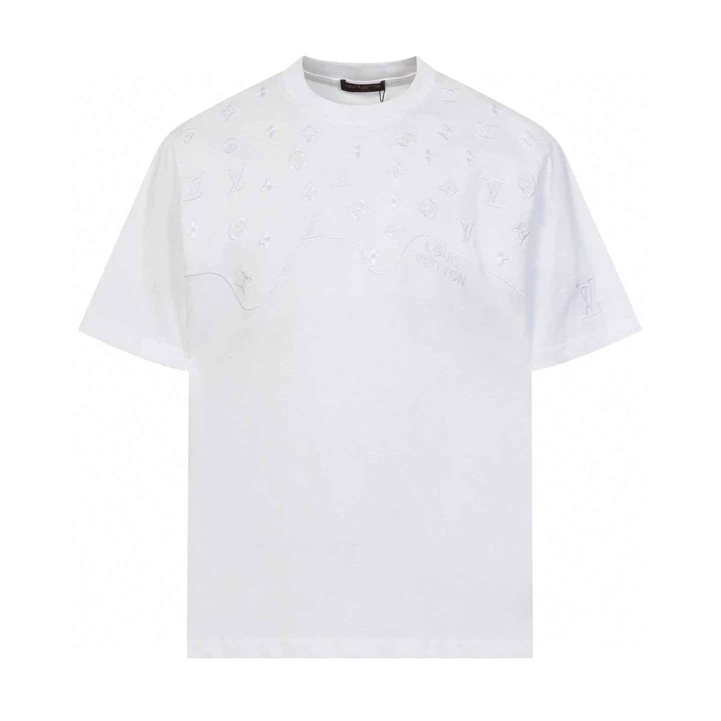 Louis Vuitton T-Shirts Short-Sleeve Graphic Logo T-Shirt — white 9029