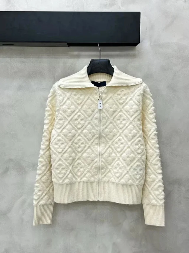 Dior Hoodies & Sweatshirts Reversible zip-up hooded knit sweatshirt with all-over logo pattern product detail image 29