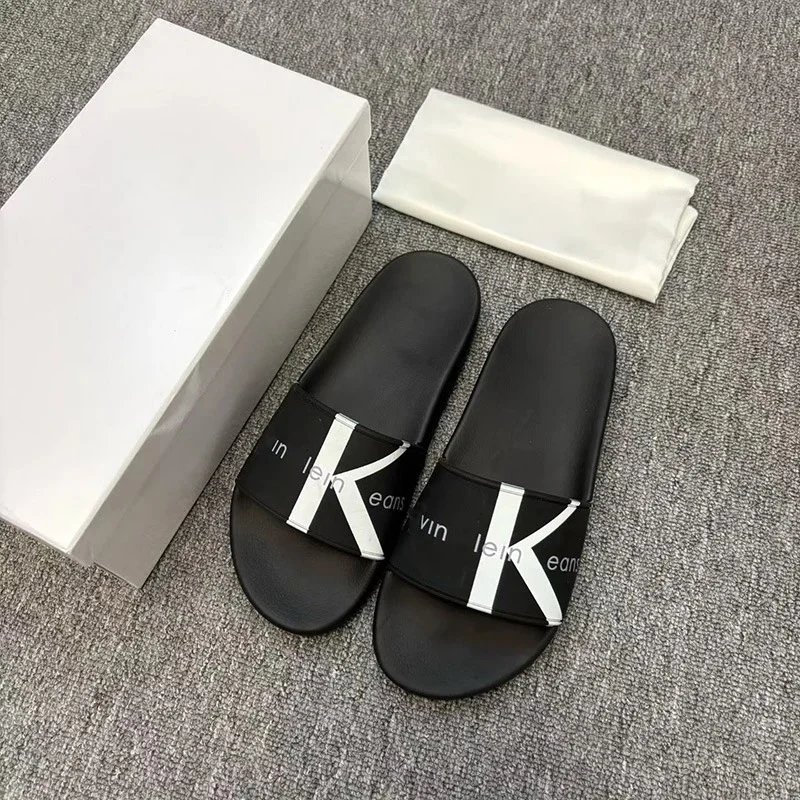 Calvin Klein Slippers Geometric cutout slide — CK-c small letter