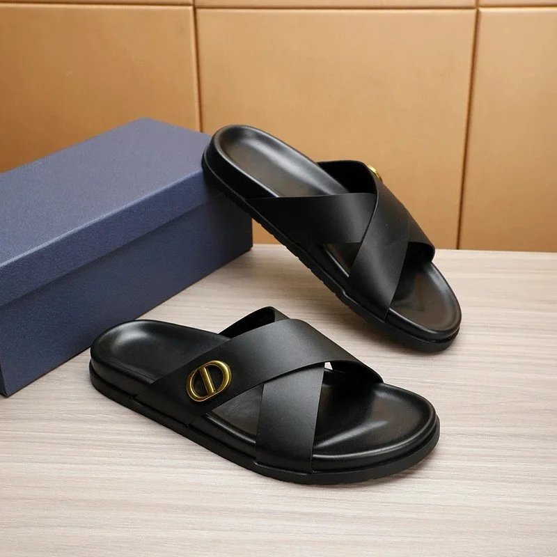 Calvin Klein Slippers Geometric cutout slide — D-cross belt