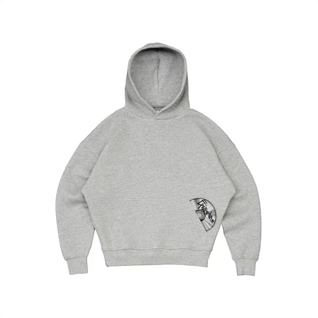 Unbranded Hoodies & Sweatshirts Oversized hoodie with kangaroo pocket and half-disc graphic applique product detail image 8