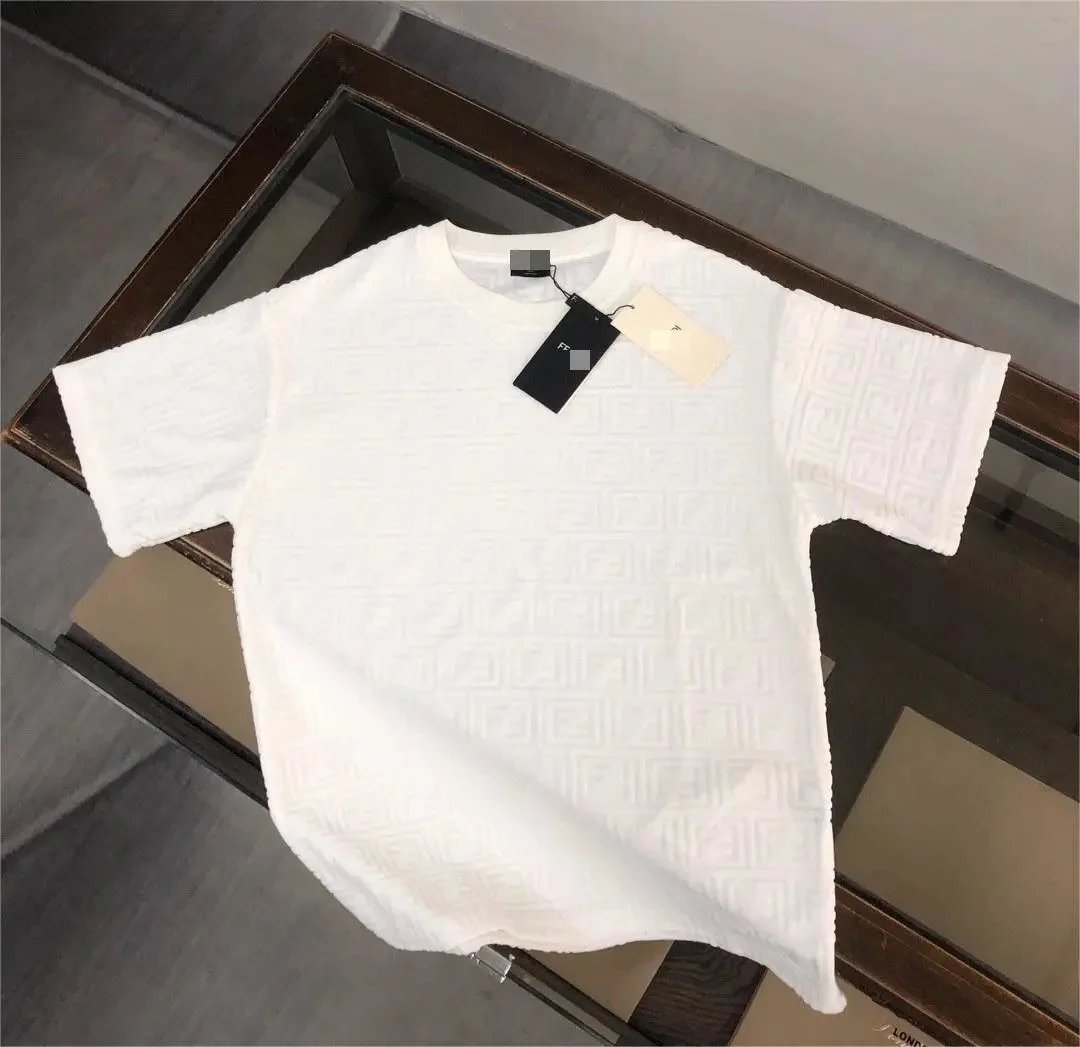 Dior T-Shirts Oblique Monogram Terry T-Shirt — F01 white