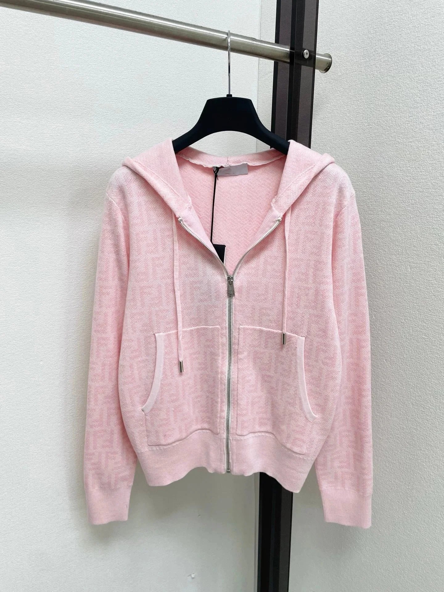 Dior Hoodies & Sweatshirts Reversible zip-up hooded knit sweatshirt with all-over logo pattern — 18
