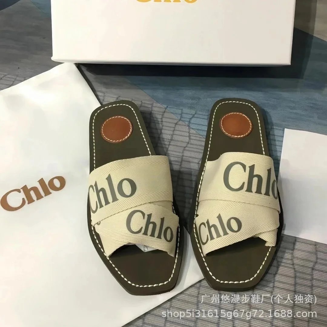 Unbranded Sandals Square-Toe Double-Strap Slide — Dark gray