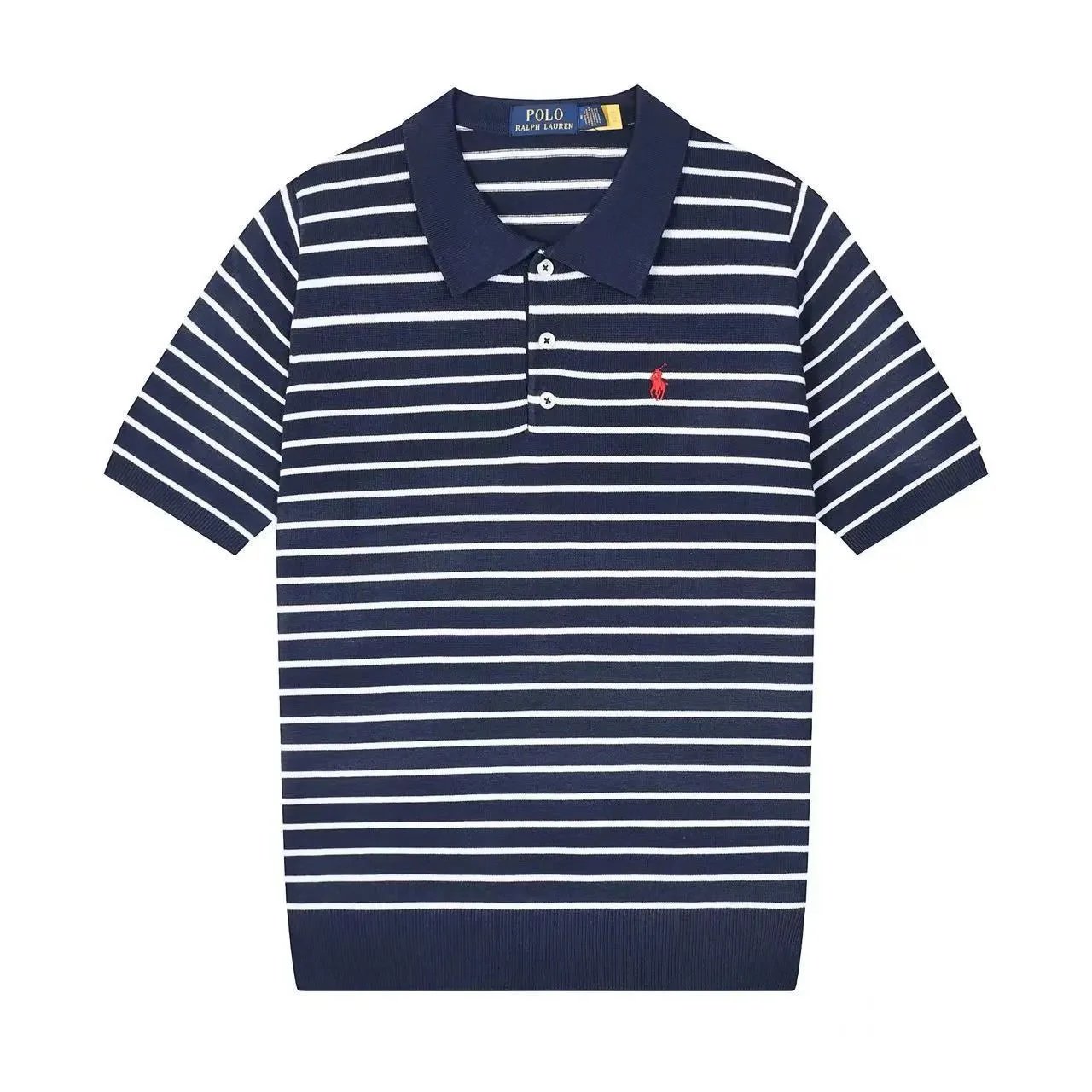 Polo Ralph Lauren Knitwear Short-sleeve knit shirt with embroidered pony logo — 634 sapphire blue
