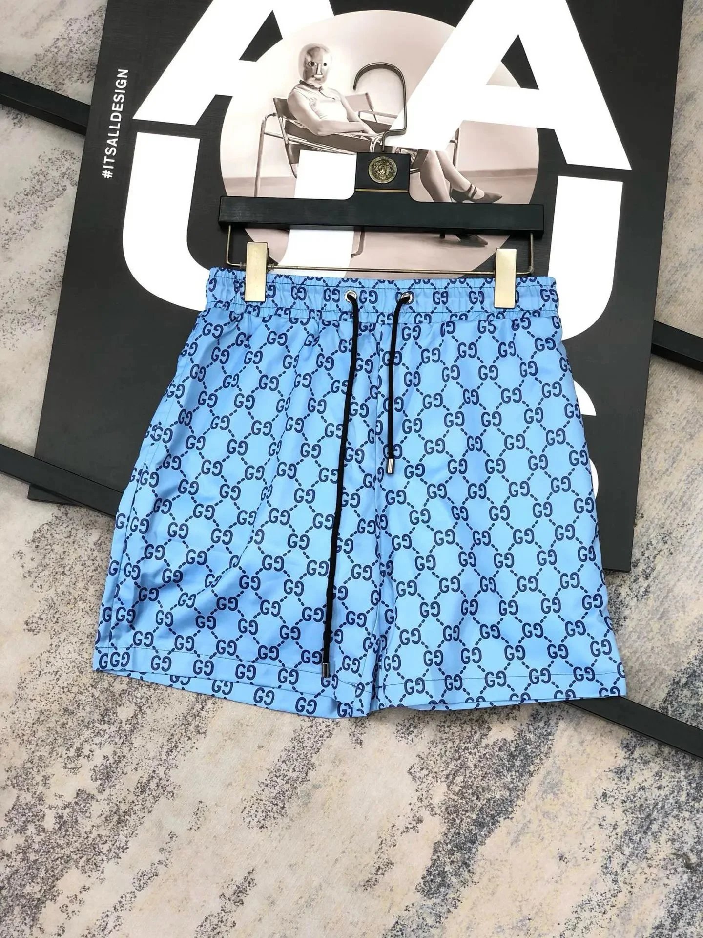 Gucci Shorts GG monogram gradient drawstring — 12