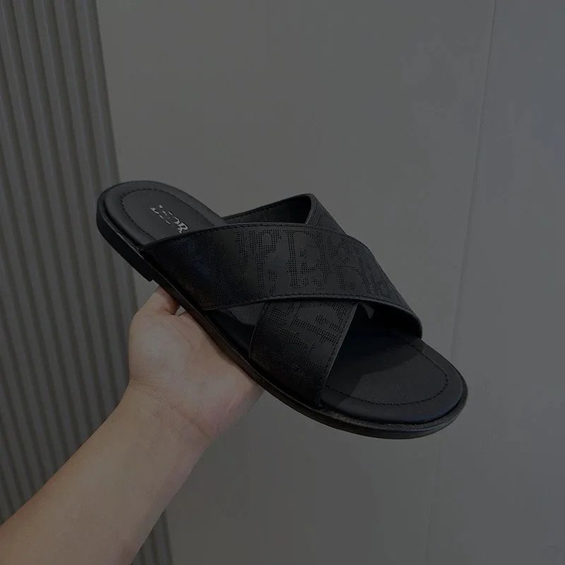 Calvin Klein Slippers Geometric cutout slide — D-Leather cross