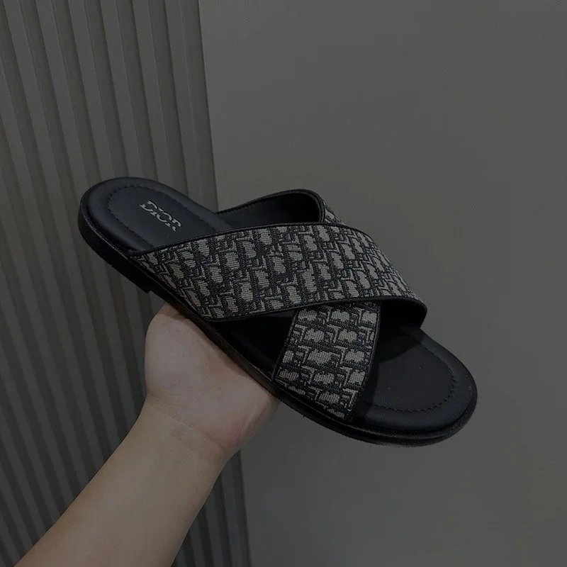 Calvin Klein Slippers Geometric cutout slide — D-Small white letters