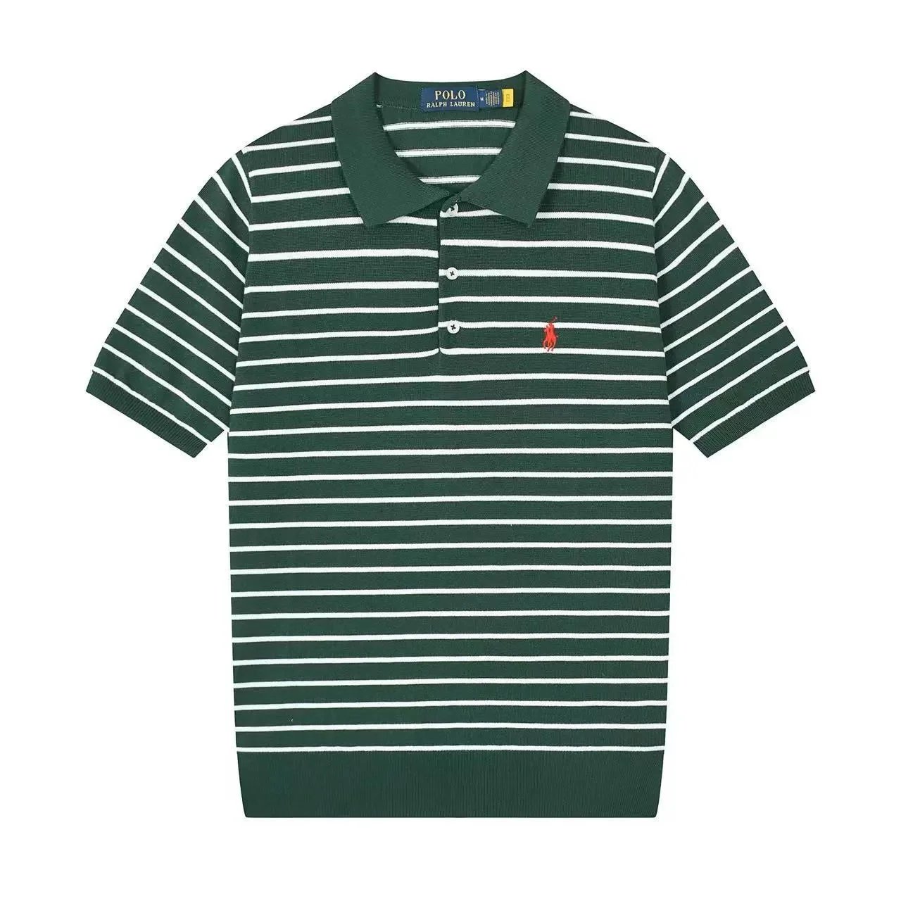 Polo Ralph Lauren Knitwear Short-sleeve knit shirt with embroidered pony logo — 634 paragraph green