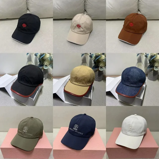 Brunello Cucinelli Hats Embroidered Crest Baseball Cap product detail image 1