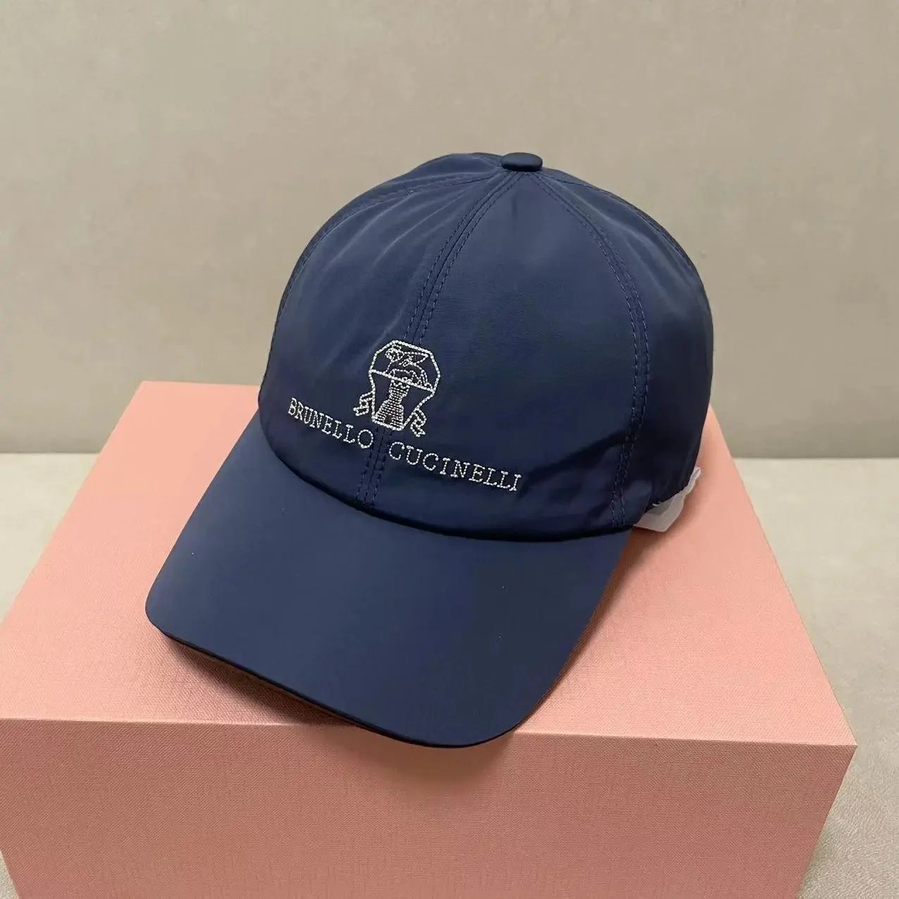 Brunello Cucinelli Hats Embroidered Crest Baseball Cap — 30 Royal blue