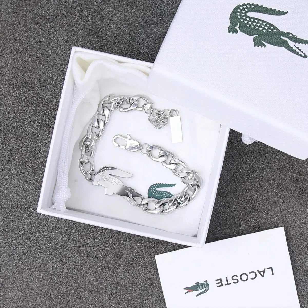 Lacoste Jewelry Crocodile Logo Bracelet — 27 (with box)