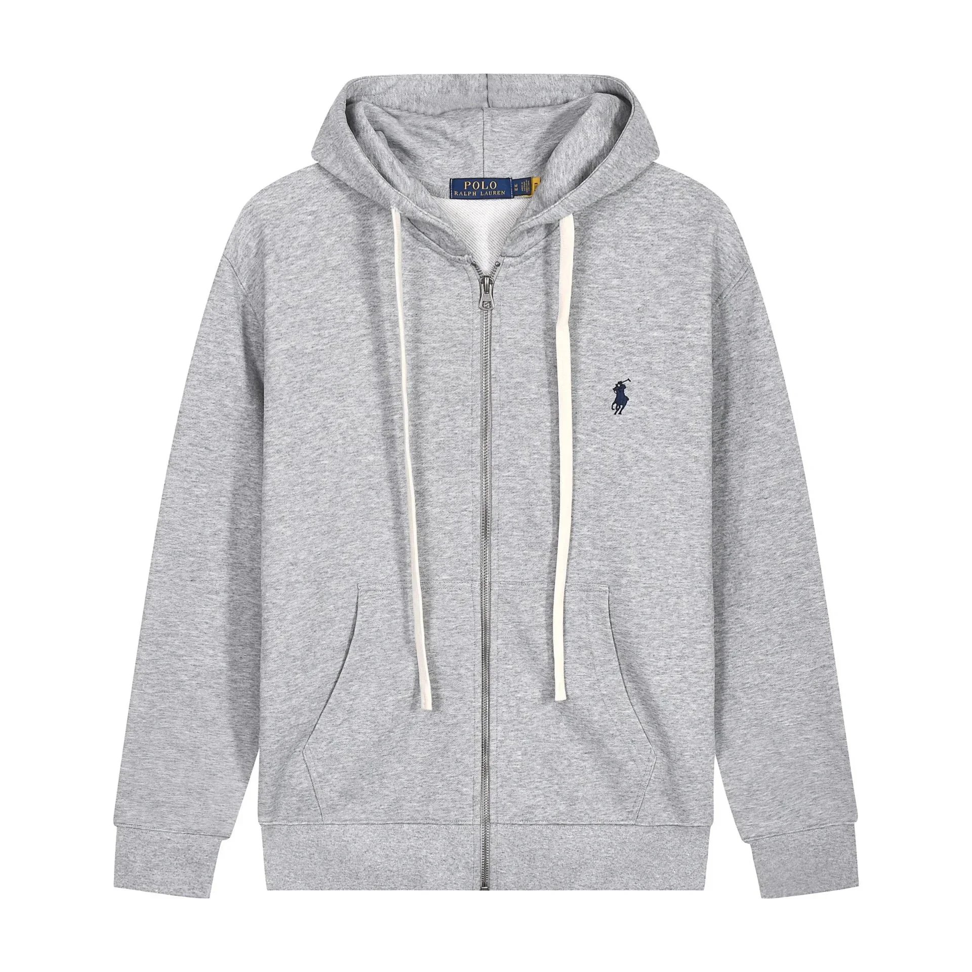 White rope zipper gray black label