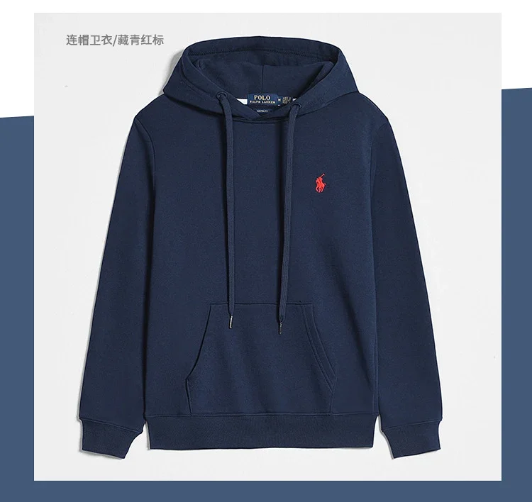 Royal blue, red label, no zipper