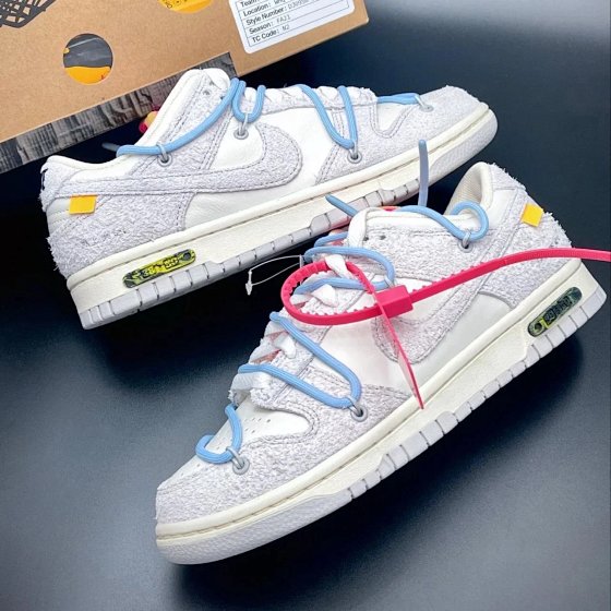 【Authentic Only】Off-White x Nike Dunk Low 'The 50' Dunk OW Collaboration Low-Top Retro Skate Sneakers Casual Shoes Athletic Shoes