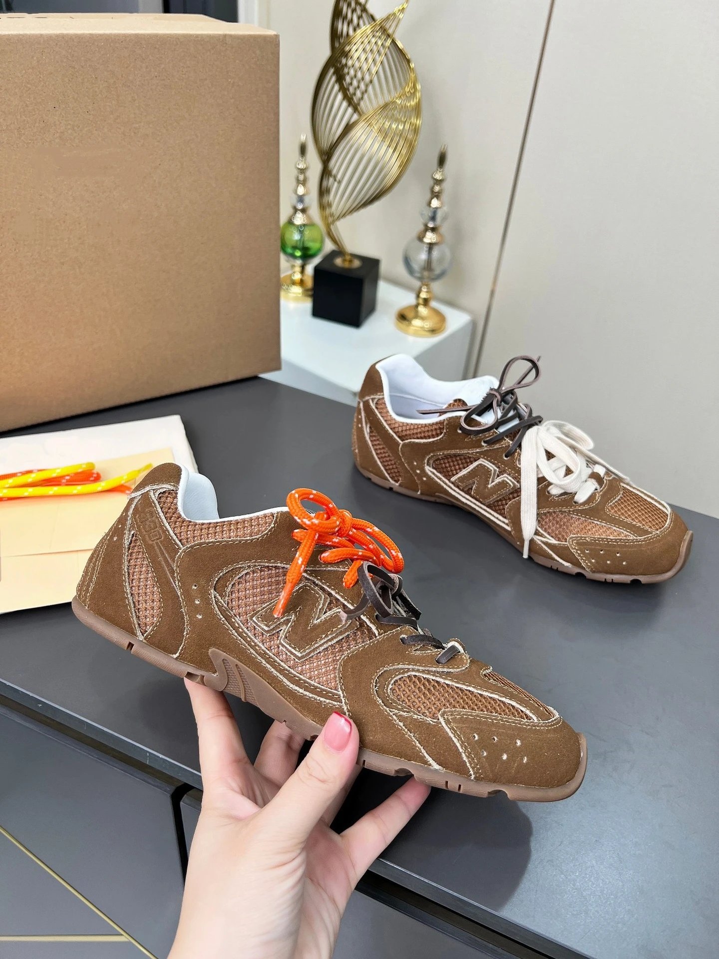 New Balance Sneakers 530 mesh — Brown white edge/net