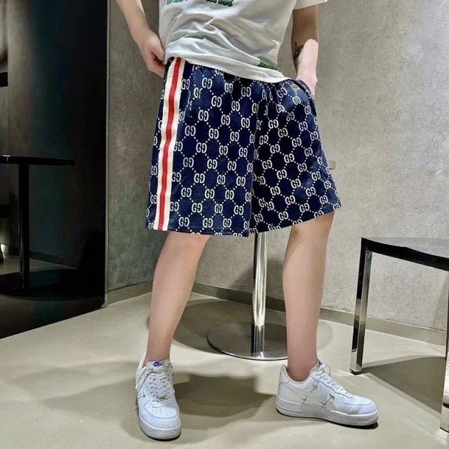 Unbranded Shorts Drawstring with repeating interlocking G-style monogram and side stripes product detail image 44