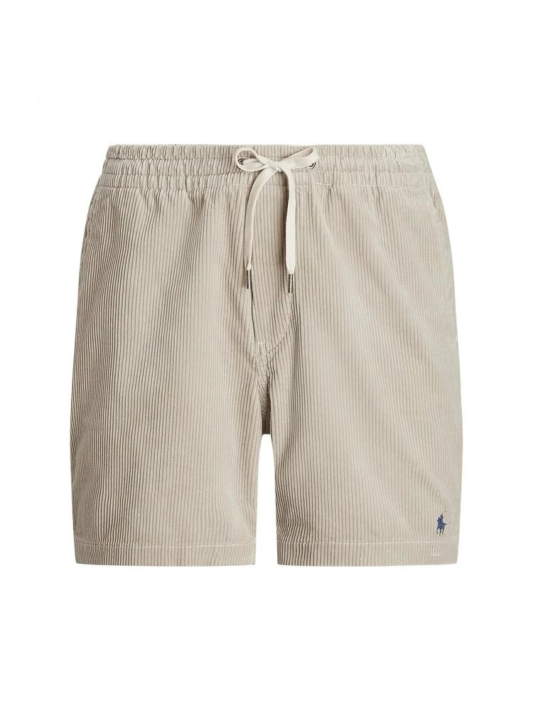 Polo Ralph Lauren Shorts Corduroy Drawstring with Embroidered Pony — Light khaki color