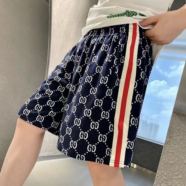 Unbranded Shorts Drawstring with repeating interlocking G-style monogram and side stripes product detail image 47