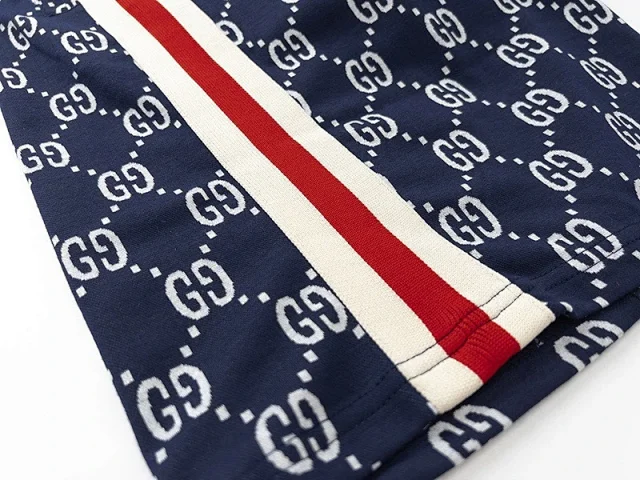 Unbranded Shorts Drawstring with repeating interlocking G-style monogram and side stripes product detail image 32