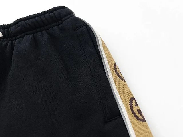 Unbranded Shorts Drawstring with repeating interlocking G-style monogram and side stripes product detail image 17