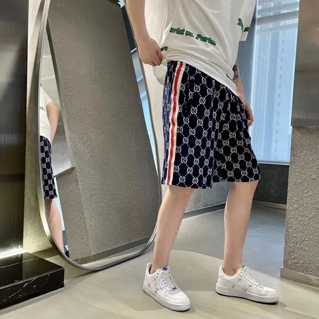 Unbranded Shorts Drawstring with repeating interlocking G-style monogram and side stripes product detail image 46