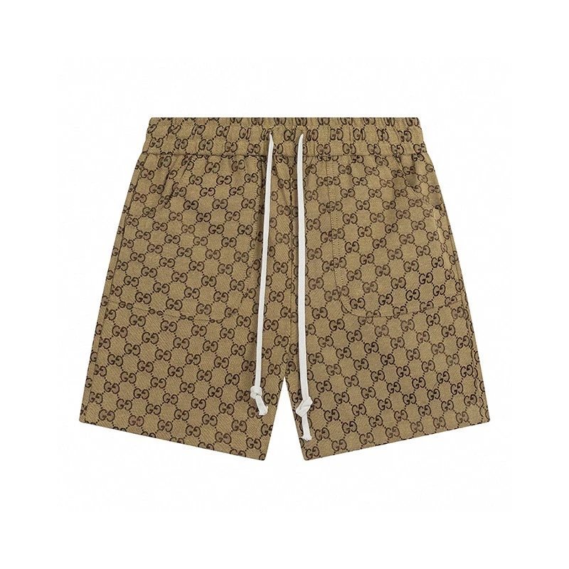 Unbranded Shorts Drawstring with repeating interlocking G-style monogram and side stripes image 2
