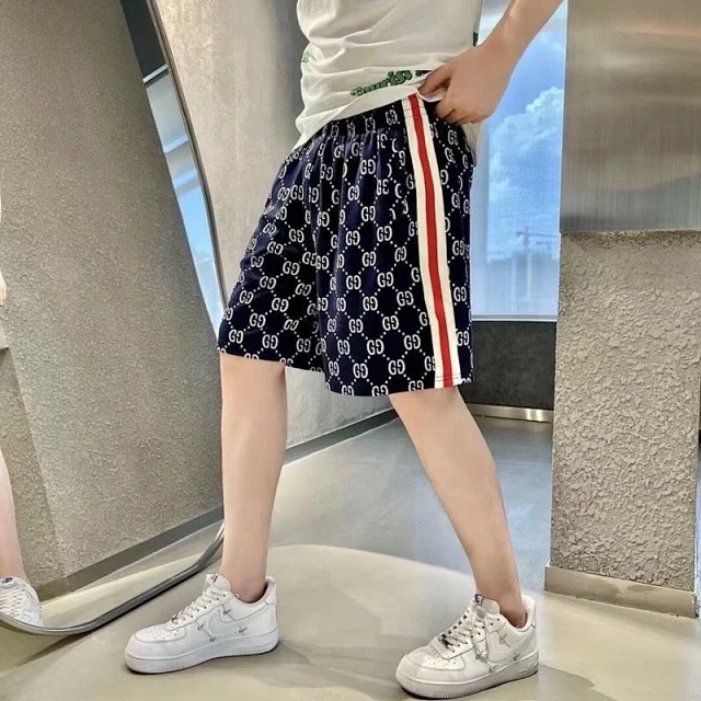 Unbranded Shorts Drawstring with repeating interlocking G-style monogram and side stripes product detail image 45