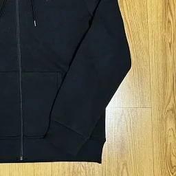 thumbnail for Double-faced fabric zip-up hooded top