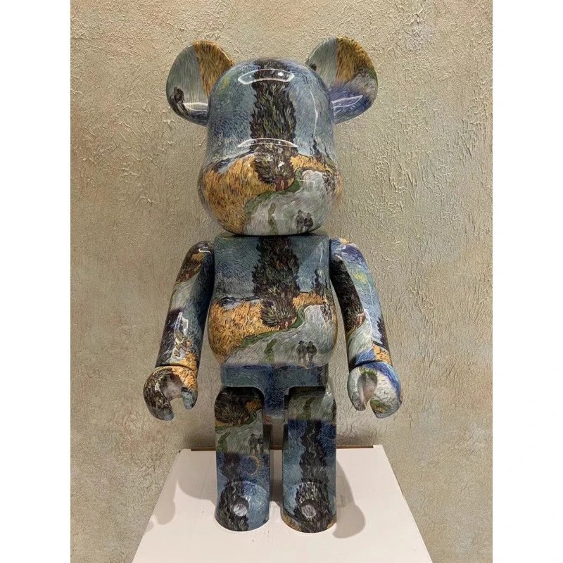 Medicom Toy Bearbrick Van Gogh Wheatfield with Crows Multicolor Collectible Figure Accessories