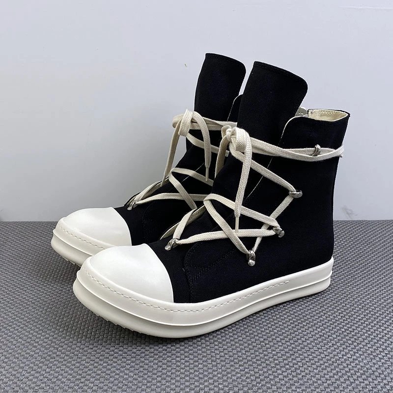 Rick Owens DRKSHDW Ramones Boots Black and White Sneaker-Boots