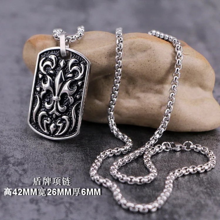 Design Vajra Pendant Necklace Silver Chain Necklace Jewelry - 5