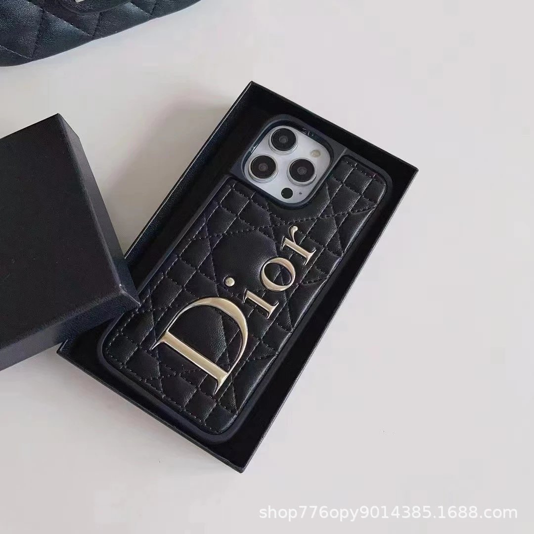 Dior Quilted Logo Phone Case Beige Gold Phone Case Phone Accessories - 5