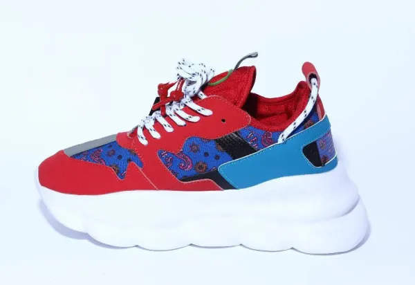 Design Chunky Sneaker Multicolor Paisley Print Sneakers - 1