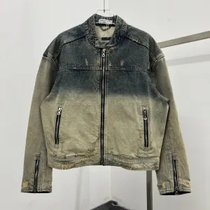 Design Frontline Distressed Ombre Denim Jacket