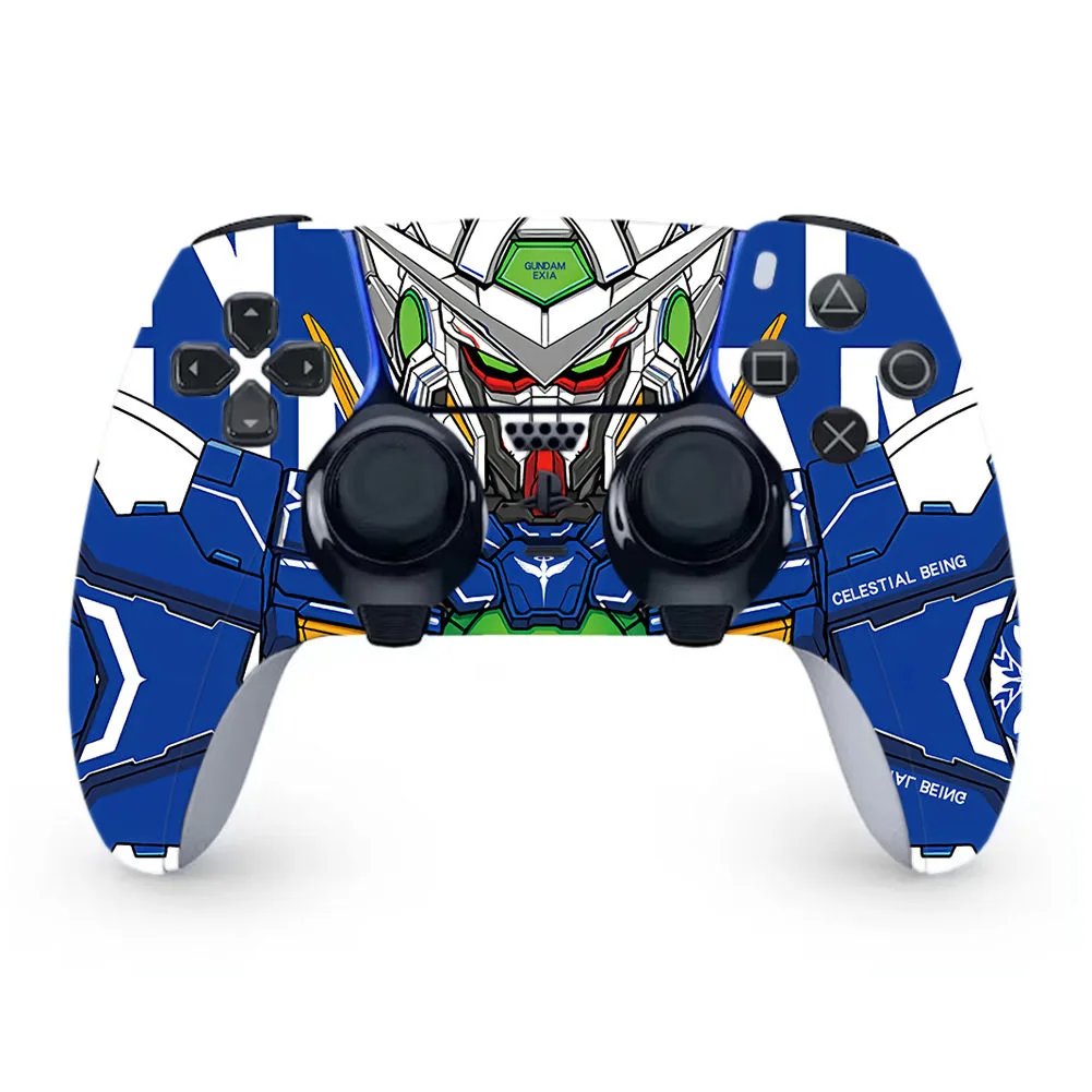 Design Gundam Exia Custom PS5 Controller Skin Blue Multicolor Electronics - 1