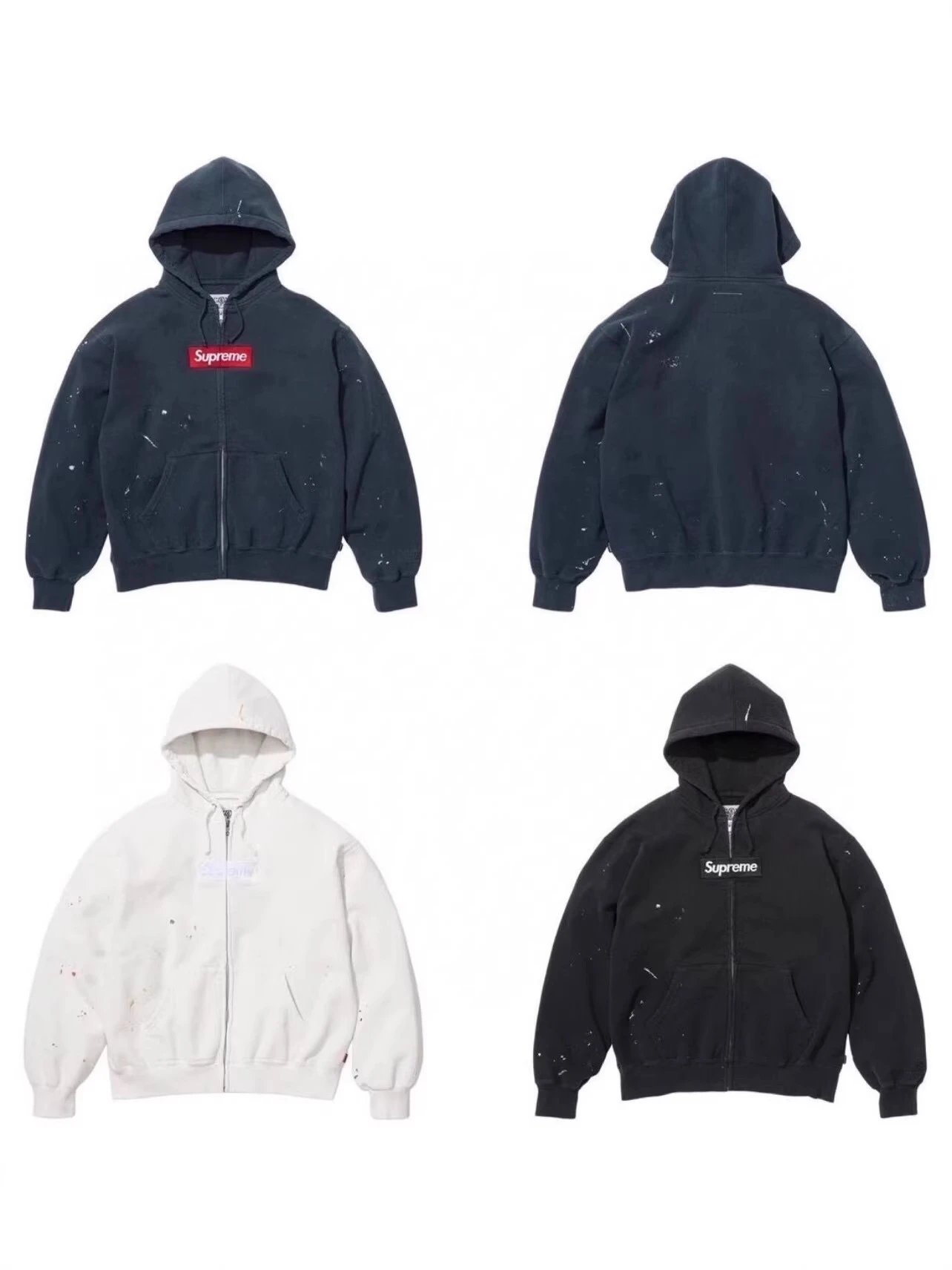 Super - Ink Splash Pattern Zip-Up Hoodie