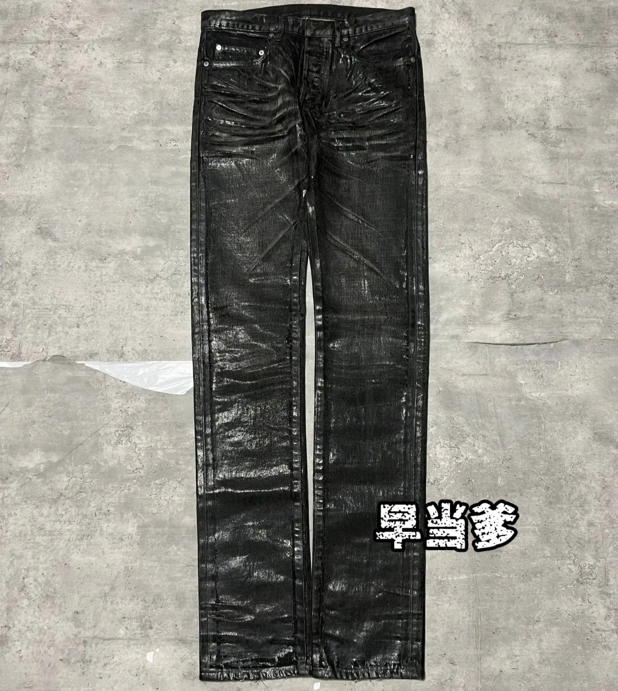 [In Stock] Early Dad Hedi Style D Home Wax Pants Slimming Hand Brushed Wax High Street Luxury Trendy Jeans Straight Tube