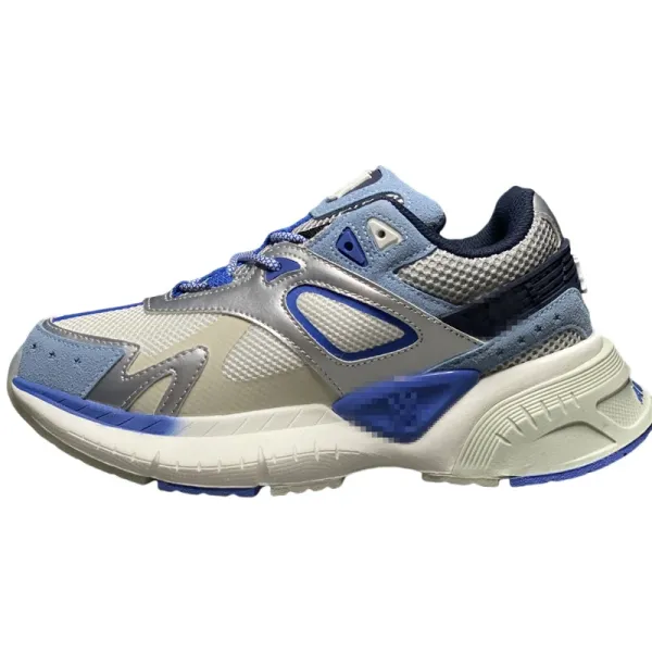 Design Chunky Mesh Sneakers in White and Light Blue - 5