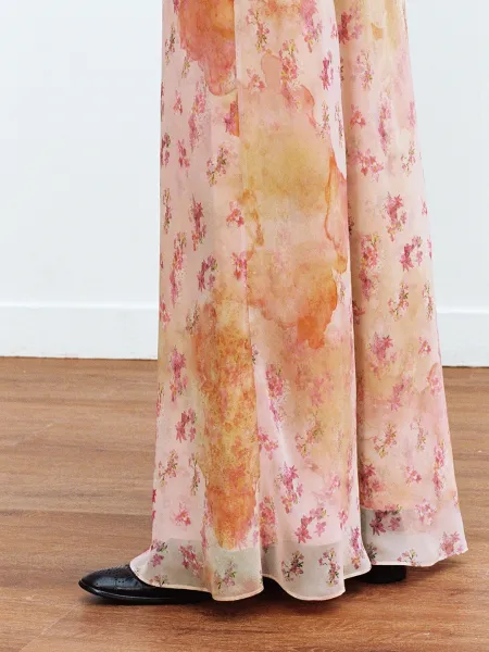 Design Floral Print Slip Dress Pink Multicolor - 4