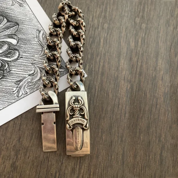 Chrome Hearts Dagger Pendant Chain Necklace Silver Jewelry - 1